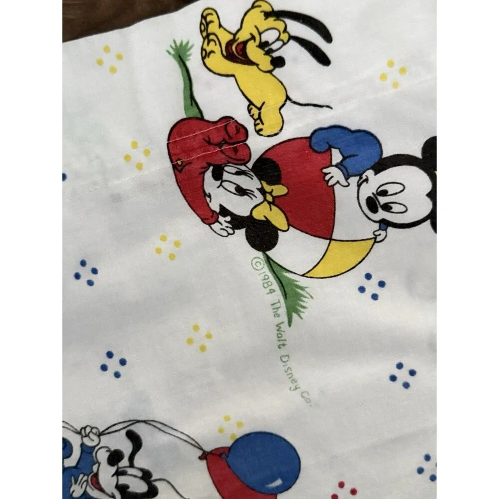 Vintage 1984 The Walt Disney Co. Mickey Minnie Mouse Babies Bed Pillow Case